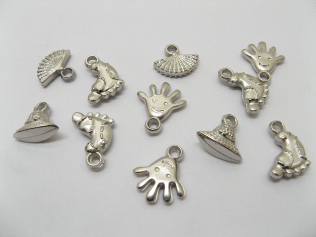 500 Silver Plated Plastic Jewelry Pendants - Click Image to Close